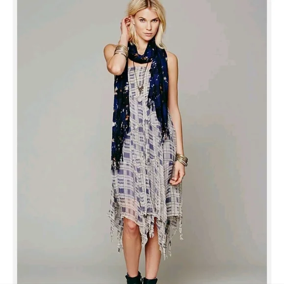 ISO!!! FP Tattered Circles Plaid Convertible Maxi Skirt/Slip - Picture 2 of 3